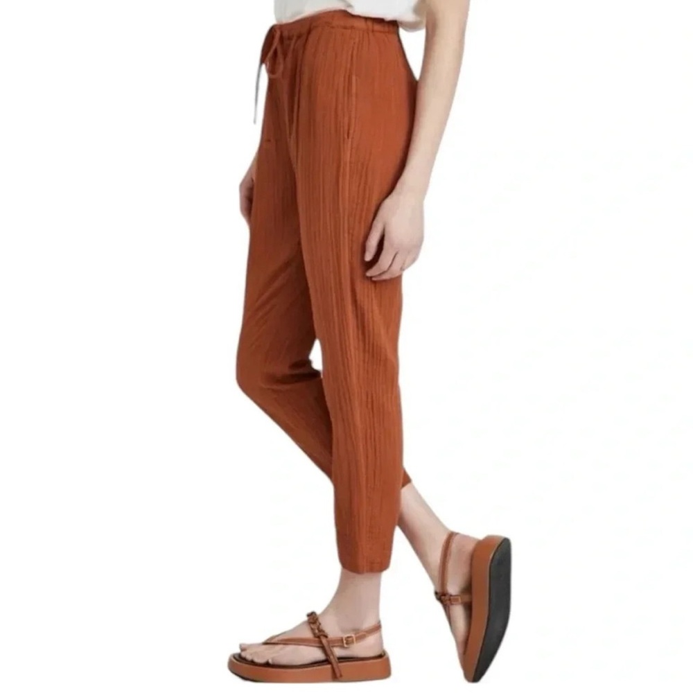 Xirena Jay Cotton Gauze Relaxed Pant with Pockets Burnt Orange Size XS
